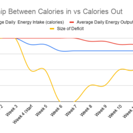 Caloies in vs calories out graph