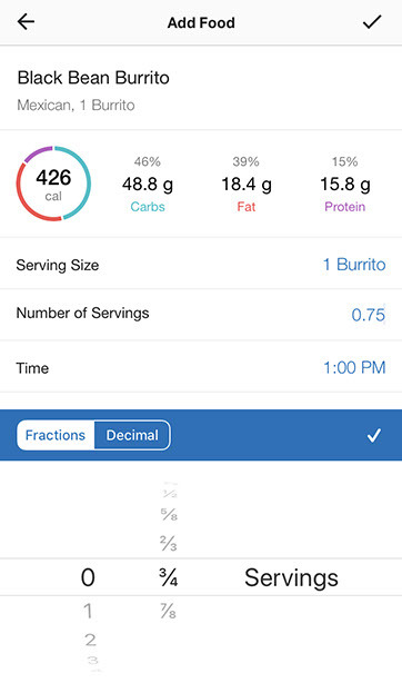 My fitness pal tracking 